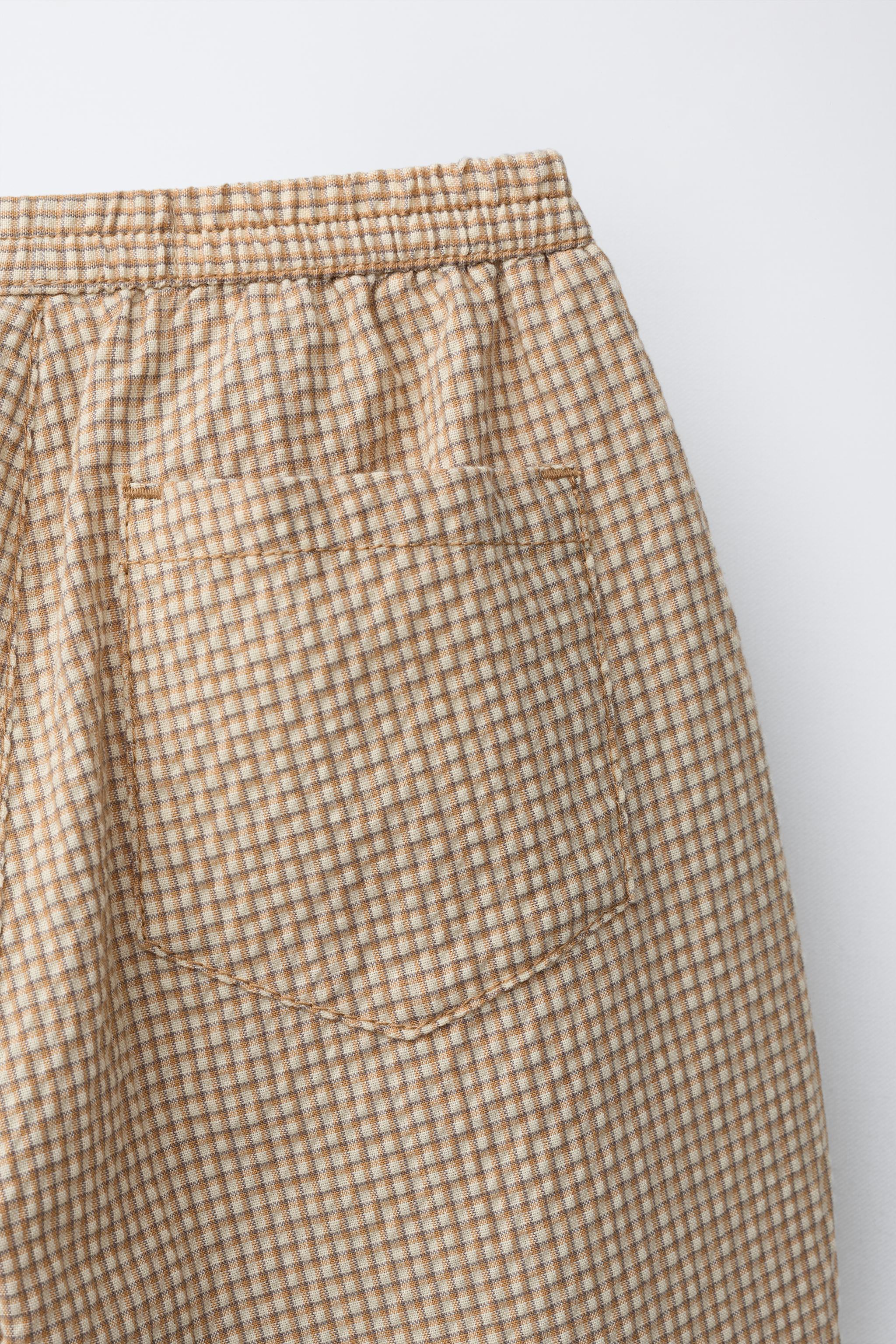 BALLOON SEERSUCKER PLAID PANTS